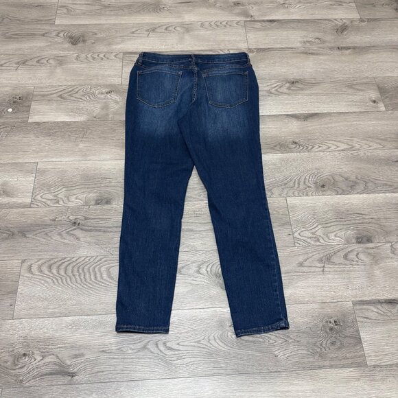 Old Navy Rockstar Mid Rise Ankle Jeans Size 12 Straight Leg Womens Dark Wash - Picture 13 of 13